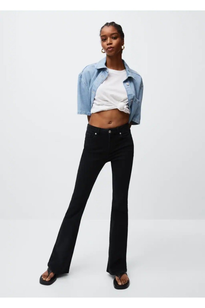 Flare Jeans Siyah Solmaz Ispanyol Yüksek Bel Flare Jeans Siyah Solmaz Ispanyol Yüksek Bel