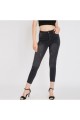 E.x.t.r.a Antrasit Tırnaklı Yüksek Bel Jeans Pantolon Solmaz Siyah Jeans(TOPARLAYICI)