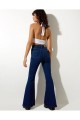 Flare Jeans Koyu Mavi Solmaz Ispanyol Yüksek Bel Flare Jeans Koyu Mavi Solmaz Ispanyol Yüksek Bel