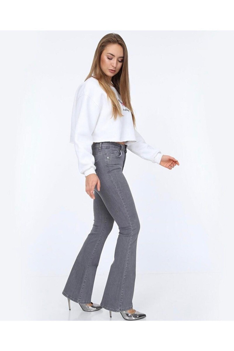 Edna Gold Solmayan Gri Yüksek Bel Ispanyol Jeans ( Extra Rahat) Edna Gold Solmayan Gri Yüksek Bel Ispanyol Jeans ( Extra Rahat)
