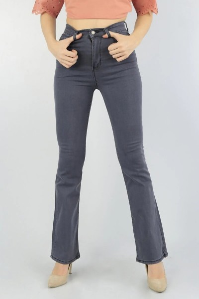 Josef Gri Ispanyol Fit Jean Ispanyol Kadın Power Likra Kadın Yüksek Bel Toparlayıcı