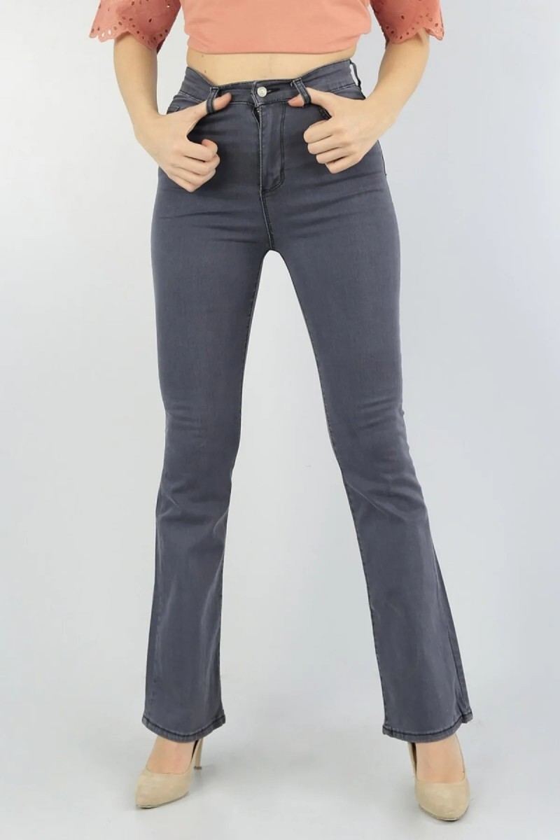 Josef Gri Ispanyol Fit Jean Ispanyol Kadın Power Likra Kadın Yüksek Bel Toparlayıcı