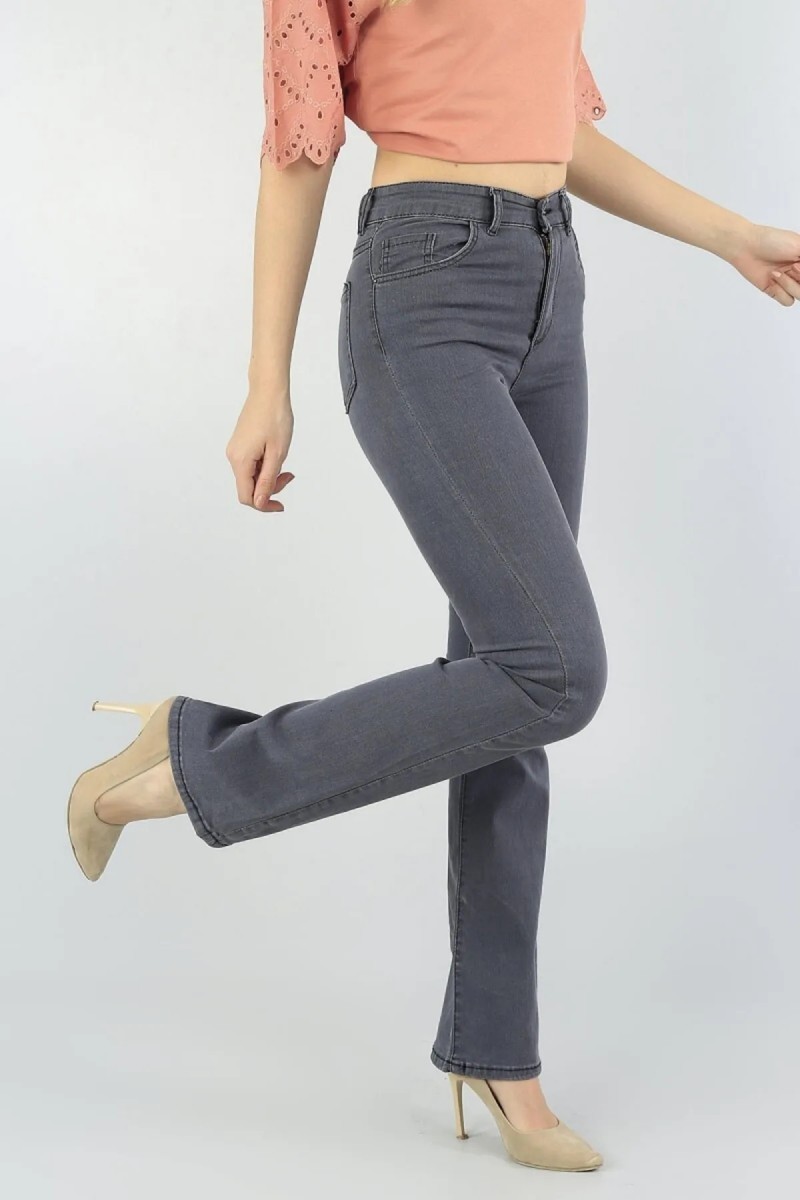 Josef Gri Ispanyol Fit Jean Ispanyol Kadın Power Likra Kadın Yüksek Bel Toparlayıcı