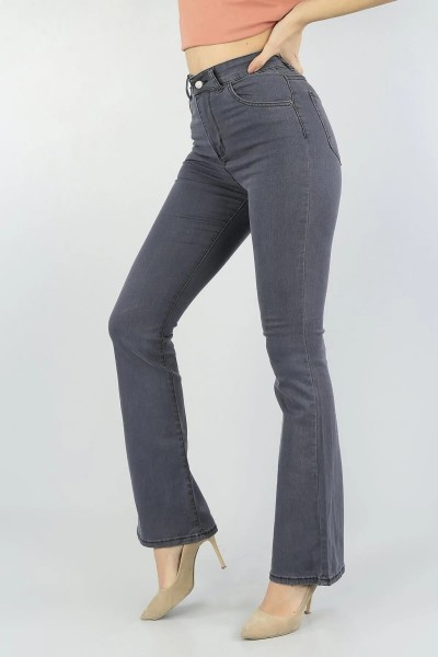 Josef Gri Ispanyol Fit Jean Ispanyol Kadın Power Likra Kadın Yüksek Bel Toparlayıcı