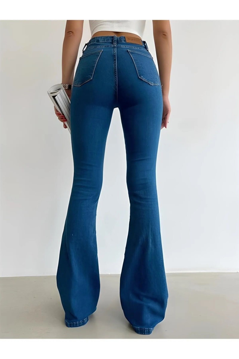 Tess Indigo Ispanyol Orta Mavi Likralı Ispanyol Jeans ( Extra Rahat ) Tess Indigo Ispanyol Orta Mavi Likralı Ispanyol Jeans ( Extra Rahat )