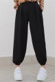 Siyah Maskülen Paçası Lastikli Jogger Pantolon