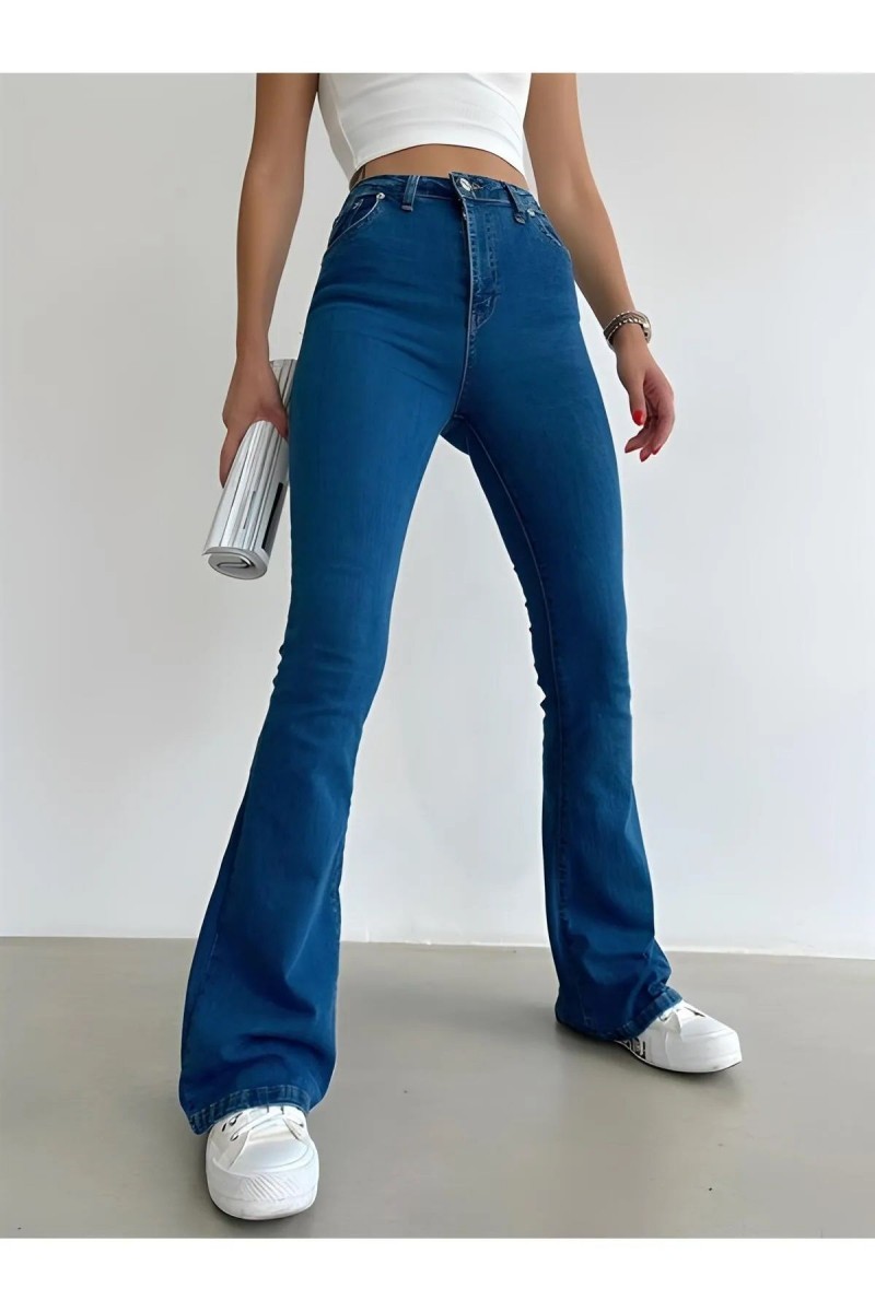 Tess Indigo Ispanyol Orta Mavi Likralı Ispanyol Jeans ( Extra Rahat ) Tess Indigo Ispanyol Orta Mavi Likralı Ispanyol Jeans ( Extra Rahat )