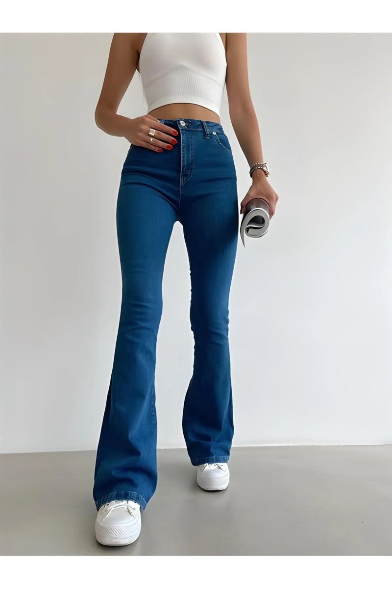 Tess Indigo Ispanyol Orta Mavi Likralı Ispanyol Jeans ( Extra Rahat ) Tess Indigo Ispanyol Orta Mavi Likralı Ispanyol Jeans ( Extra Rahat )