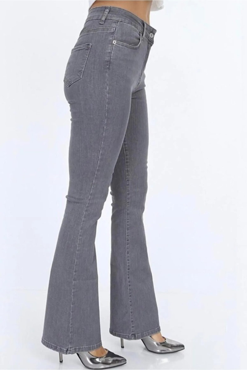 Gold Ikon Siyah Jeans Ispanyol Paça Kot Pantolon Yüksek Bel ( Extra Rahat)