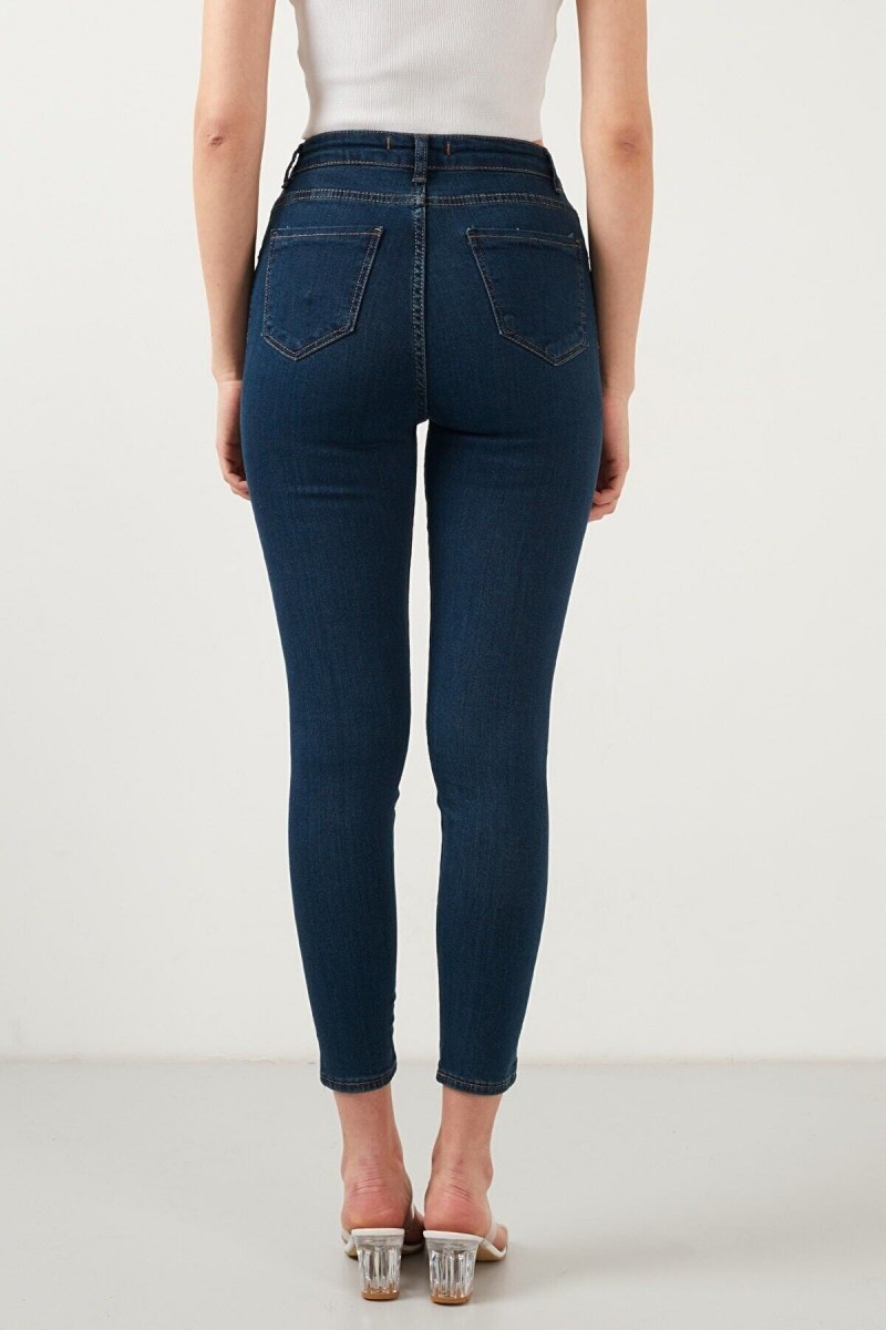 Melissa Tess Gold Kadın Solmayan Mavi Skinny Yüksek Bel Jeans Pantolon