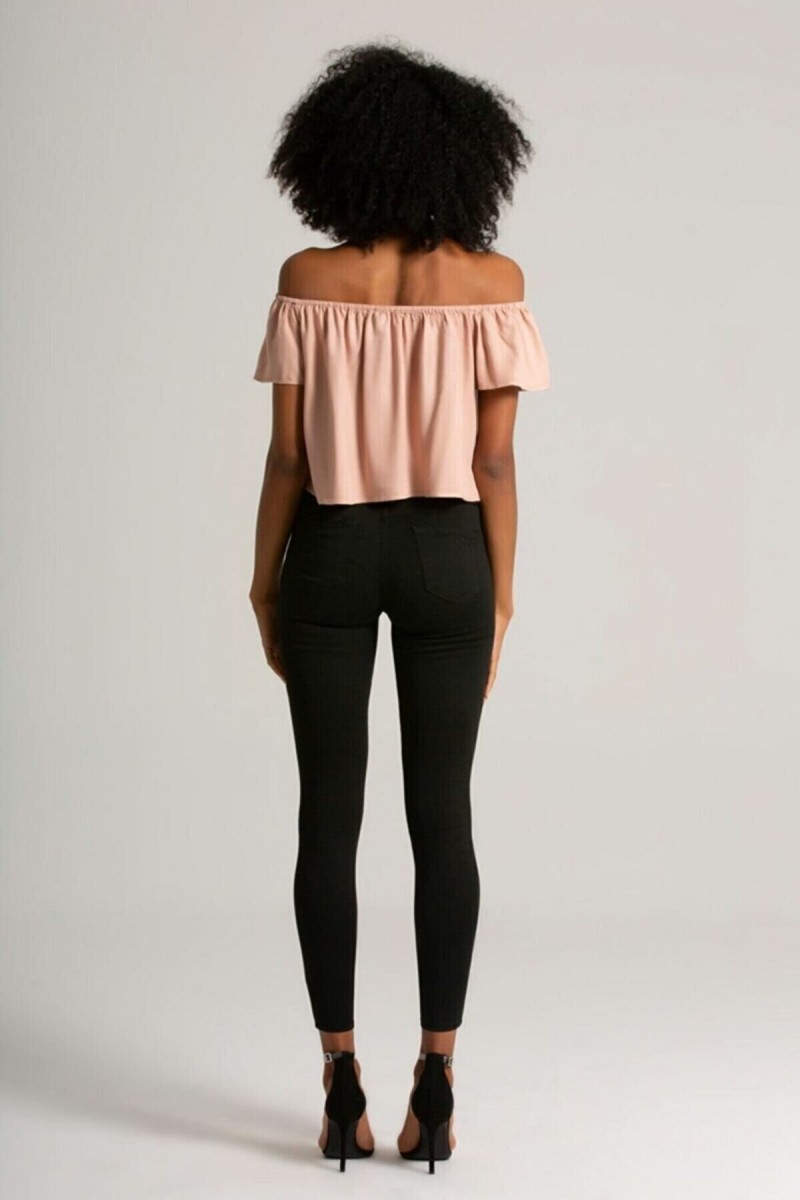 Yüksel Bel Siyah Kadın Bilek Boy Dar Paça Skinny Likralı Kot Pantalon