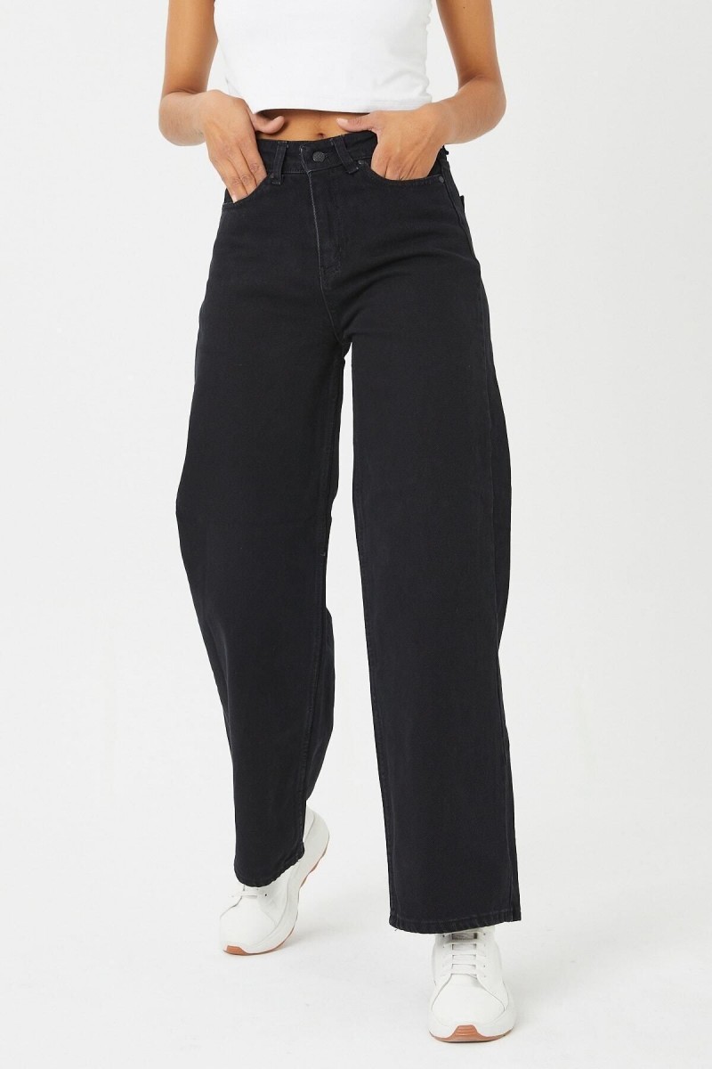 Extra Yüksek A.c.a.i.p S.o.l.m.a.z Mavi Salaş Jeans Palazzo Pantolon (süper Yüksek )