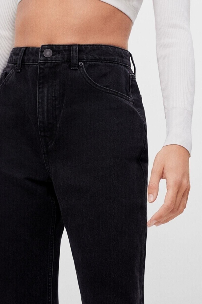 Kadın Siyah Beli Lastikli Jean