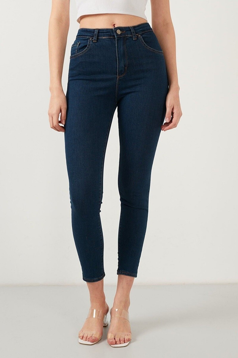 Melissa Tess Gold Kadın Solmayan Mavi Skinny Yüksek Bel Jeans Pantolon