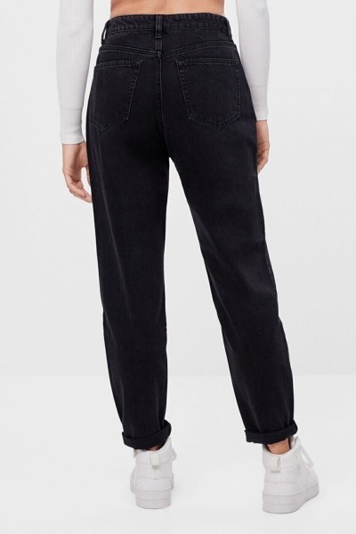 Kadın Siyah Beli Lastikli Jean