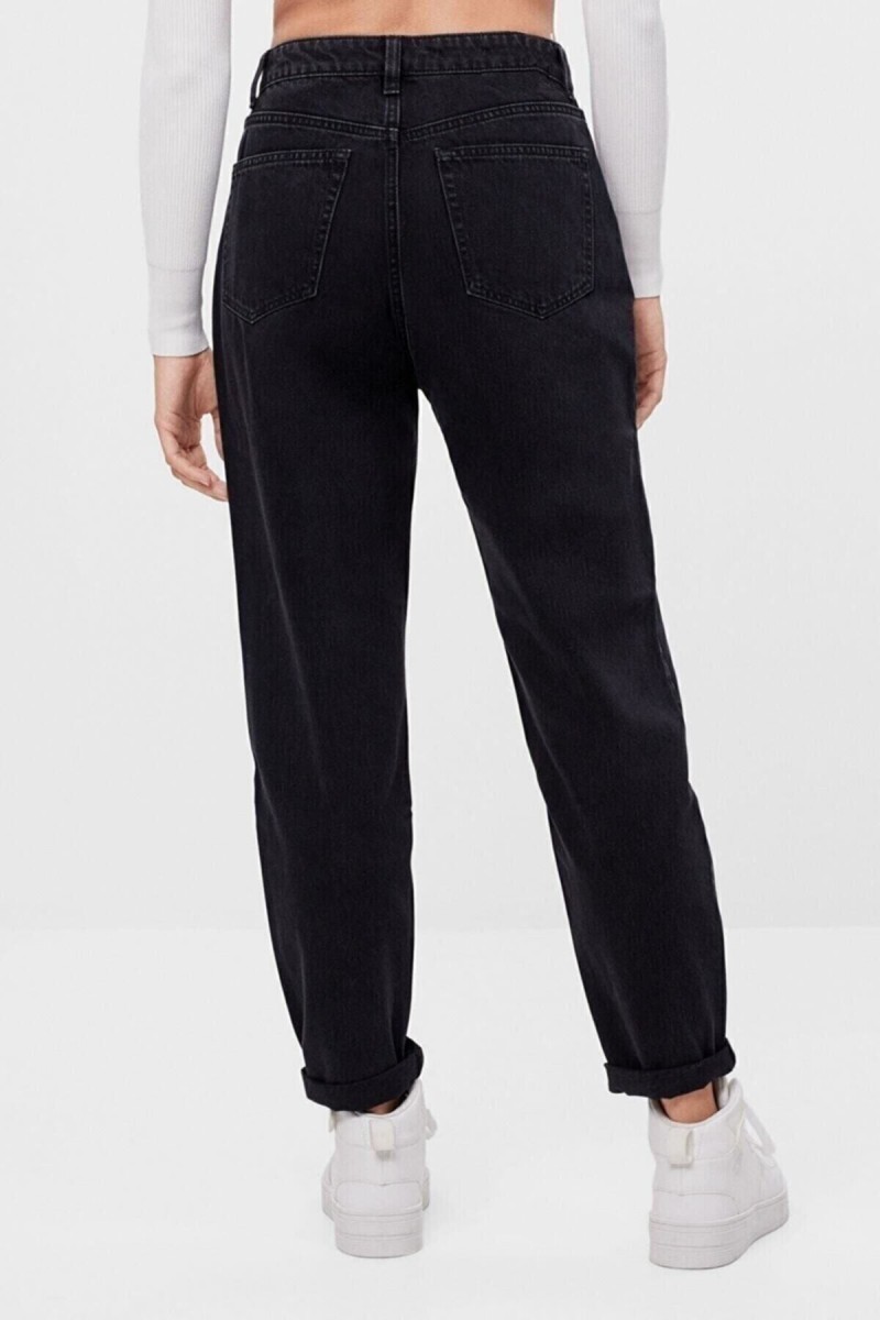 Kadın Siyah Beli Lastikli Jean