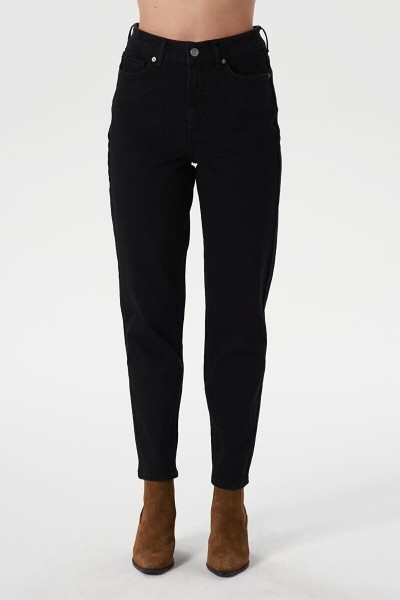 Maya Siyah Mom Jean Pantolon ( Renk Solmaz )