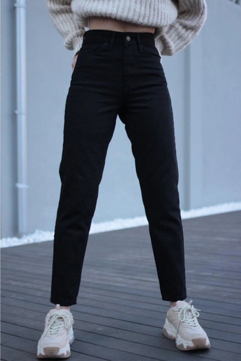 Calistas Siyah Mom Jean Pantolon