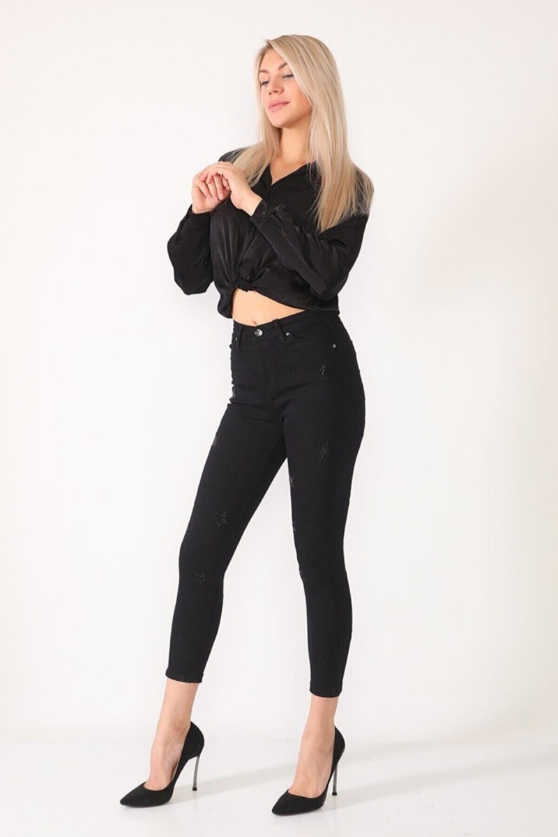 Bony Siyah Skinny Jeans Kot Pantolon (SİMSİYAH)