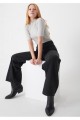Sıyah Boru Paça Yuksek Bel Kot
