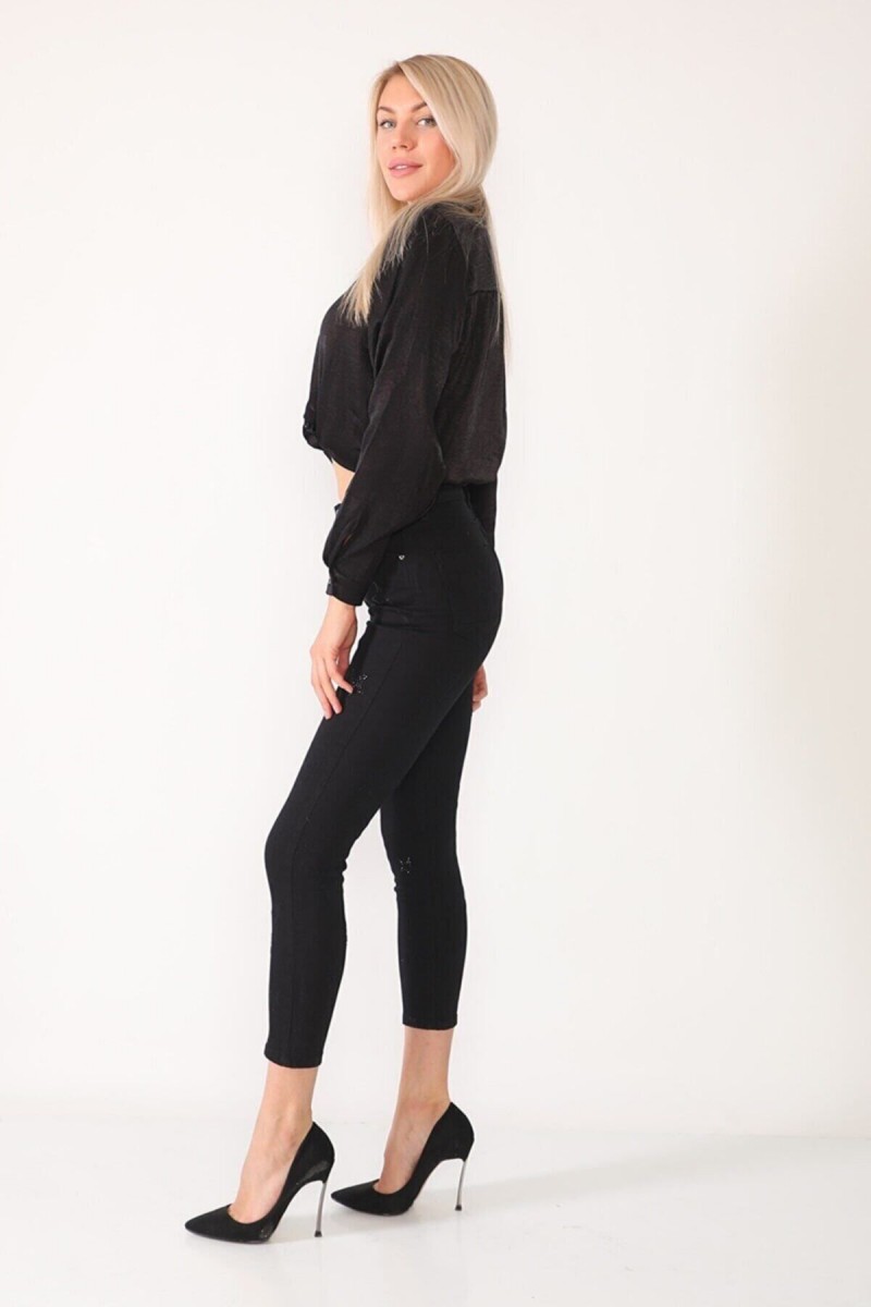 Bony Siyah Skinny Jeans Kot Pantolon (SİMSİYAH)