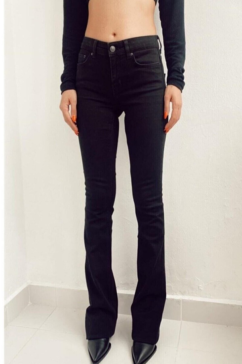 Hot Women Siyah Ispanyol Paça Kot Pantolon Yüksek Bel Ispanyol Jeans Toparlayıcı