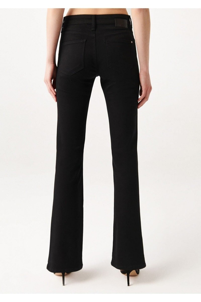 Hot Women Siyah Ispanyol Paça Kot Pantolon Yüksek Bel Ispanyol Jeans Toparlayıcı