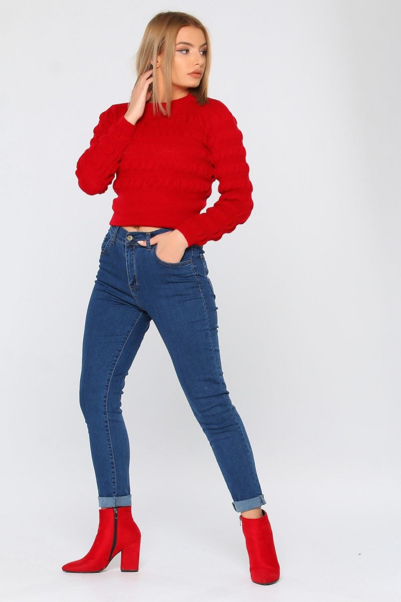 Yüksek Bel Jean Pantolon(RENK SOLMAYAN)