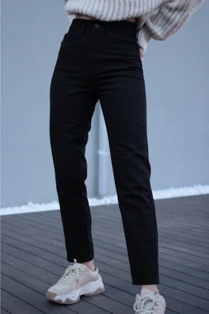 Calistas Siyah Mom Jean Pantolon