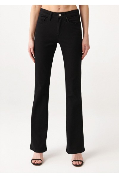 Hot Women Siyah Ispanyol Paça Kot Pantolon Yüksek Bel Ispanyol Jeans Toparlayıcı