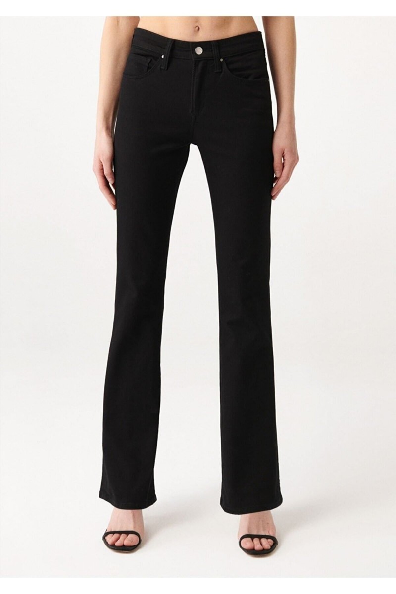 Hot Women Siyah Ispanyol Paça Kot Pantolon Yüksek Bel Ispanyol Jeans Toparlayıcı