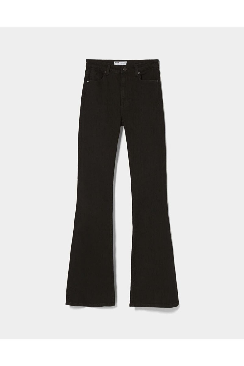 Hot Women Siyah Ispanyol Paça Kot Pantolon Yüksek Bel Ispanyol Jeans Toparlayıcı