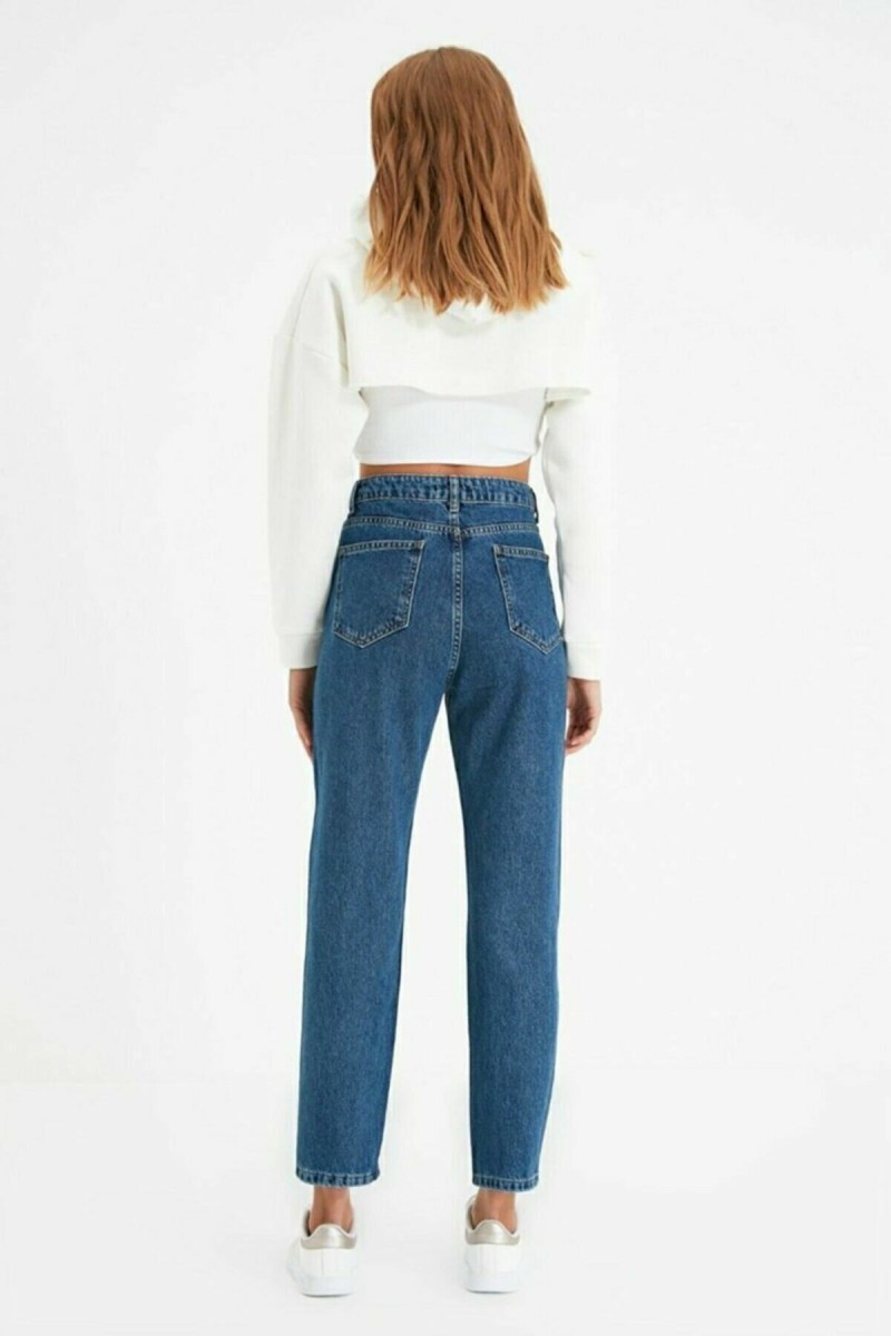 Mavi Mom Jean Yüksek Bel Mom Jean