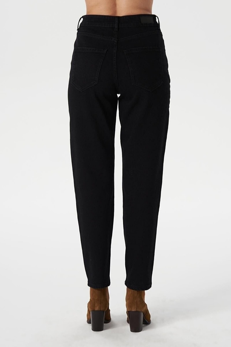 Maya Siyah Mom Jean Pantolon ( Renk Solmaz )