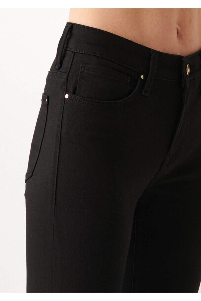 Kadın A.c.a.i.p Kadın Siyah Yüksek Bel Jeans Pantolon Solmaz Jeans(toparlayıcı)