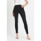 Montpellier Kadın Siyah Tırnaklı Yüksel Bel Bilek Boy Dar Paça Skinny Likralı Kot Pantalon