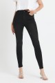 Montpellier Kadın Siyah Tırnaklı Yüksel Bel Bilek Boy Dar Paça Skinny Likralı Kot Pantalon