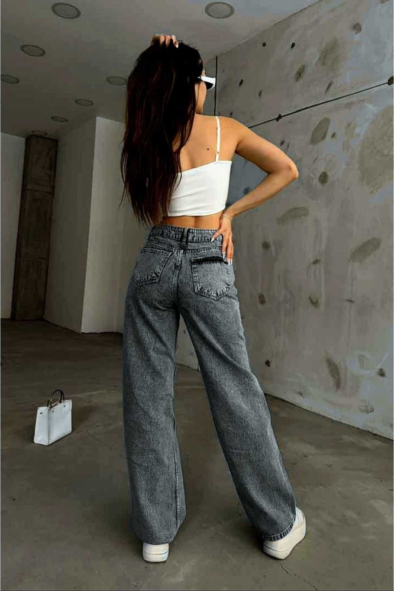 90 s Füme Likralı Süper Yüksek Bel Salaş Jean Pantolon 90 s Füme Likralı Süper Yüksek Bel Salaş Jean Pantolon