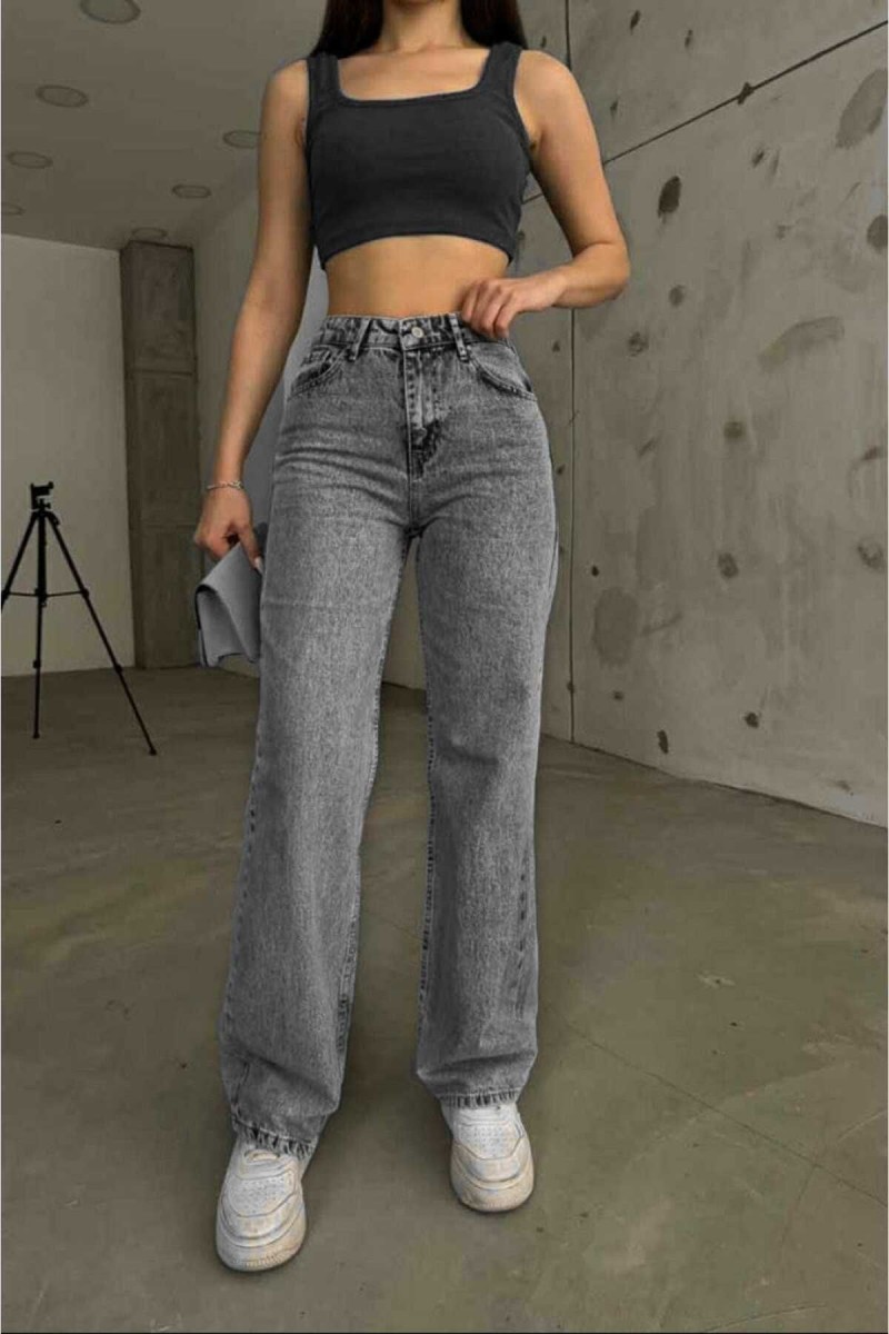 90 s Füme Likralı Süper Yüksek Bel Salaş Jean Pantolon 90 s Füme Likralı Süper Yüksek Bel Salaş Jean Pantolon