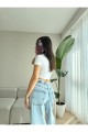 Laura Açık Kar Yıkama Toka Detaylı Bol Kesim Geniş Paça Rahat Baggy Jean Kot Salaş Kadın Pantolon