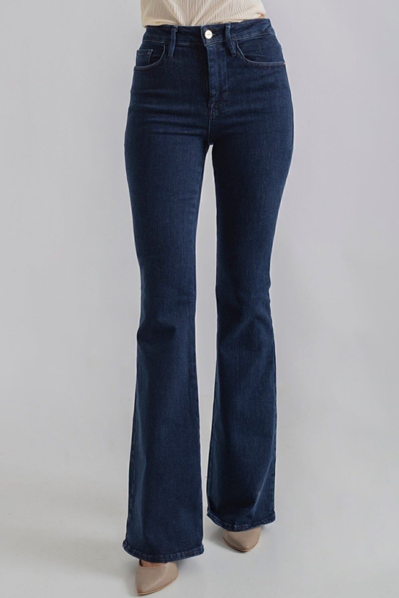 Terasa Koyu Mavi Likralı Yüksek Bel Ispanyol Jeans Pantolon Terasa Koyu Mavi Likralı Yüksek Bel Ispanyol Jeans Pantolon