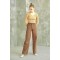 Aliss Kahverengi Power Likralı Kadın Yüksek Bel Salaş Paça Salaş Jans Kot Pantolon