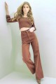Kahverengi Likralı Süper Yüksek Bel Salaş Jeans Palazzo Pantolon. (süper Yüksek) Wide Leg Kahverengi Likralı Süper Yüksek Bel Salaş Jeans Palazzo Pantolon. (süper Yüksek) Wide Leg