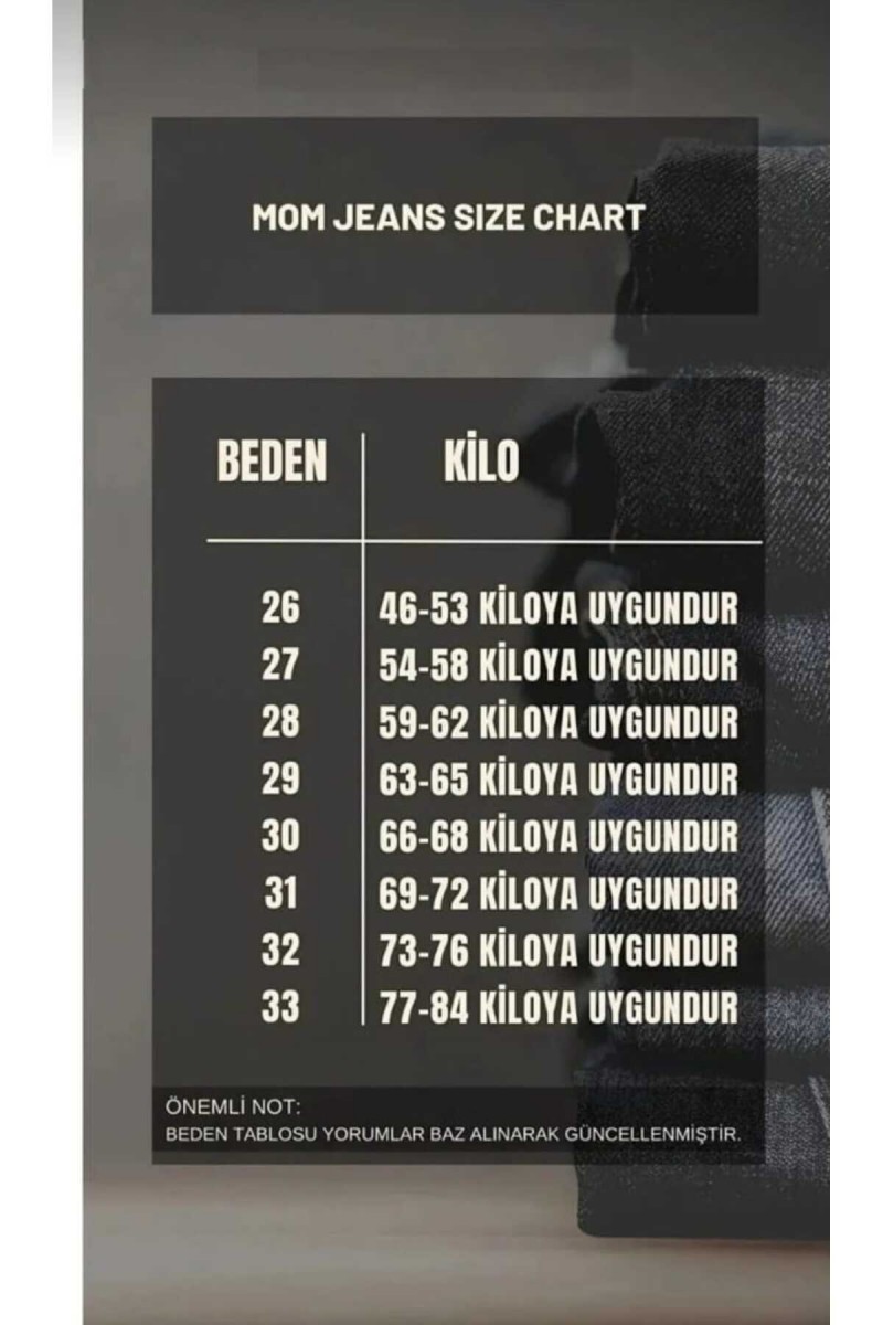Mom Boyfrend Likralı  Orta Bel Jean Pantolon