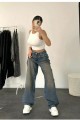 Lola Mavi Baggy Tint li Toka Detaylı Bol Kesim Geniş Paça Rahat Baggy Jean Kot Salaş Kadın Pantolon Lola Mavi Baggy Tint li Toka Detaylı Bol Kesim Geniş Paça Rahat Baggy Jean Kot Salaş Kadın Pantolon