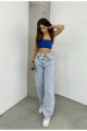 Musiala Mavi Baggy Toka Detaylı Bol Kesim Geniş Paça Rahat Baggy Jean Kot Salaş Kadın Pantolon Musiala Mavi Baggy Toka Detaylı Bol Kesim Geniş Paça Rahat Baggy Jean Kot Salaş Kadın Pantolon