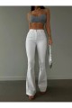 Lina Tall Flare Beyaz Ispanyol Jean Kot Pantolon