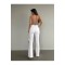 Lina Tall Flare Beyaz Ispanyol Jean Kot Pantolon