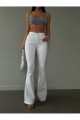 Lina Tall Flare Beyaz Ispanyol Jean Kot Pantolon