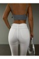 Lina Tall Flare Beyaz Ispanyol Jean Kot Pantolon
